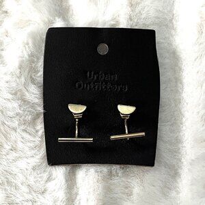NWT Urban Outfitters Geometric Double Earrings (Gold Tone)
